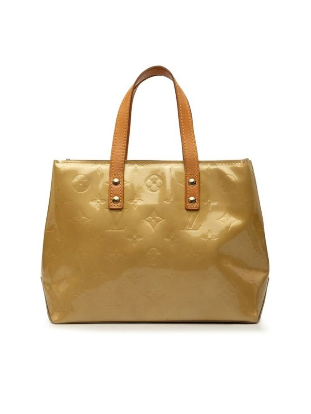 Louis Vuitton Monogram Vernis Reade PM Handbag Beige Patent Leather